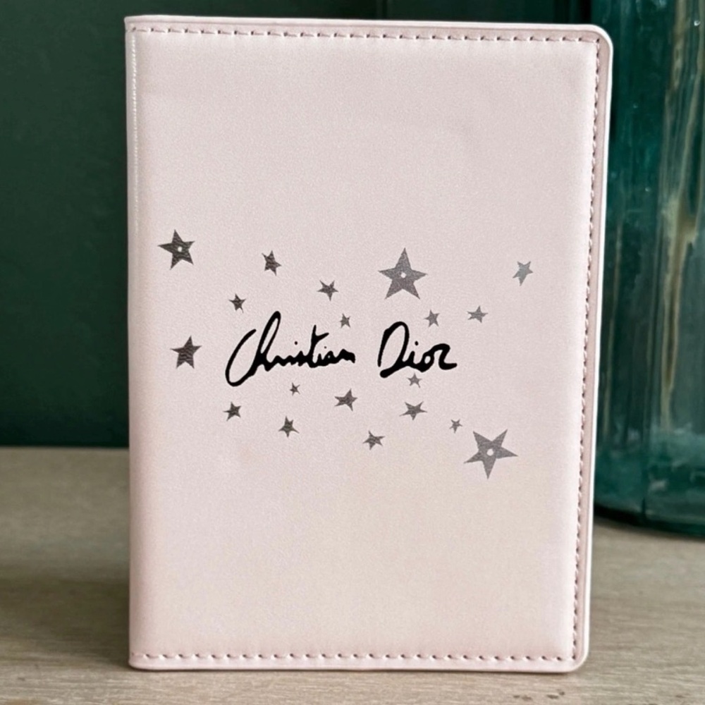 Dior Light Pink Star-Patterned Card Holder passport holder